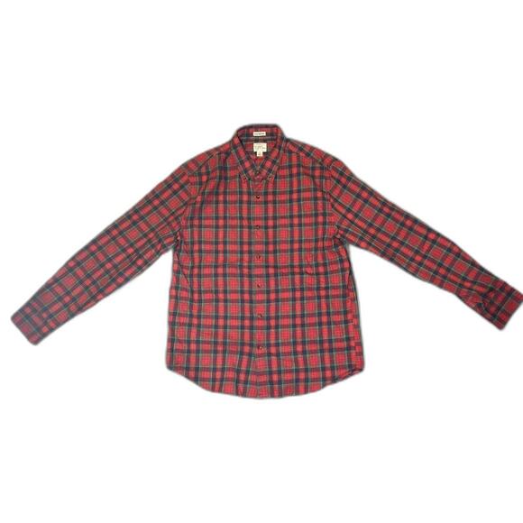 J. Crew 100% Cotton Brushed Twill Red Plaid Blouse Size Large - Picture 3 of 6
